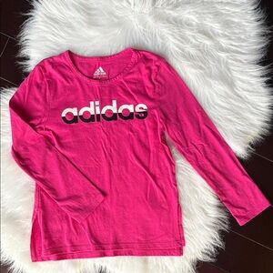 Adidas Kids Bright Pink Long Sleeve Tee